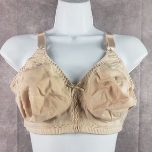 Bali Bra Womens 36D Beige Double Support Cotton Stretch Wireless  - 3036